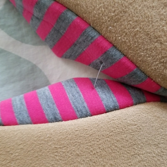 Fuschia & Grey Striped House Slippers - Picture 2 of 6